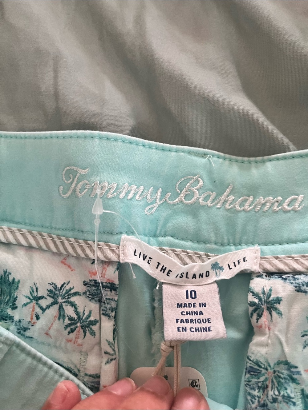 Tommy Bahama Light Mint Cotton Bermuda Shorts, 5-inch - Picture 2 of 2